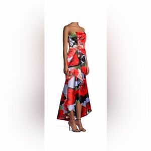 Parker Red Floral High-Low Maxi Dress